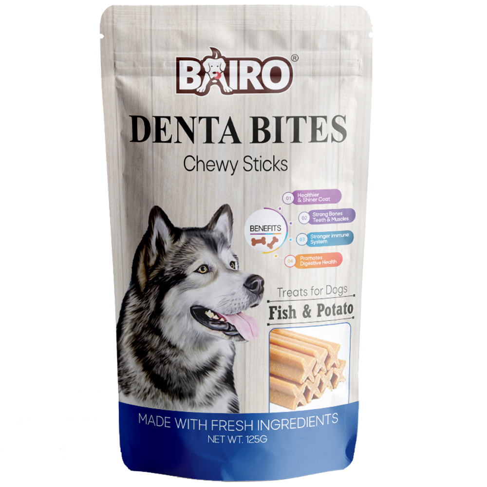 Bairo Denta Bites Fish Potato Chewy Sticks Front