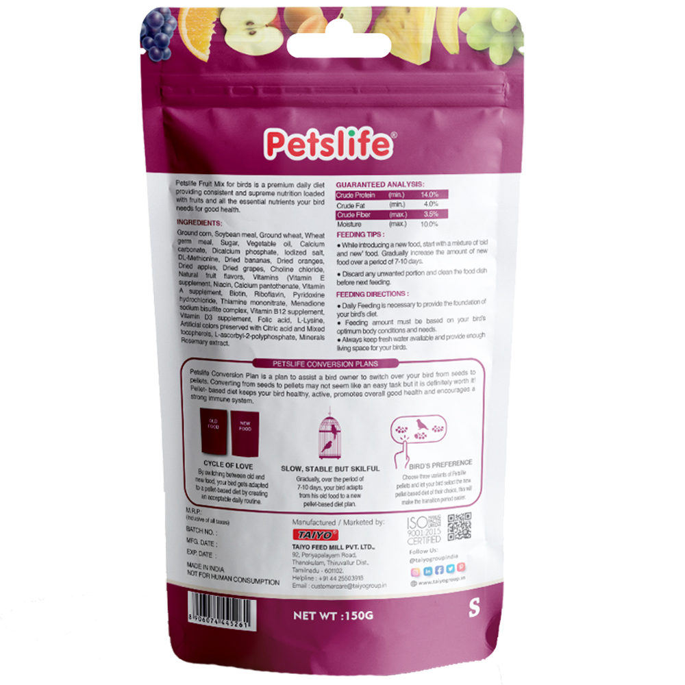 Fruit Mix Pellets Small Back