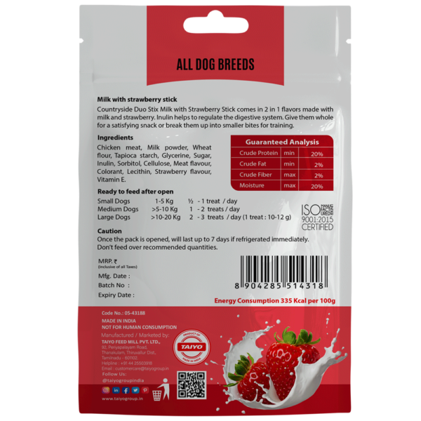 Duo Stick Milk with Strawberry Back